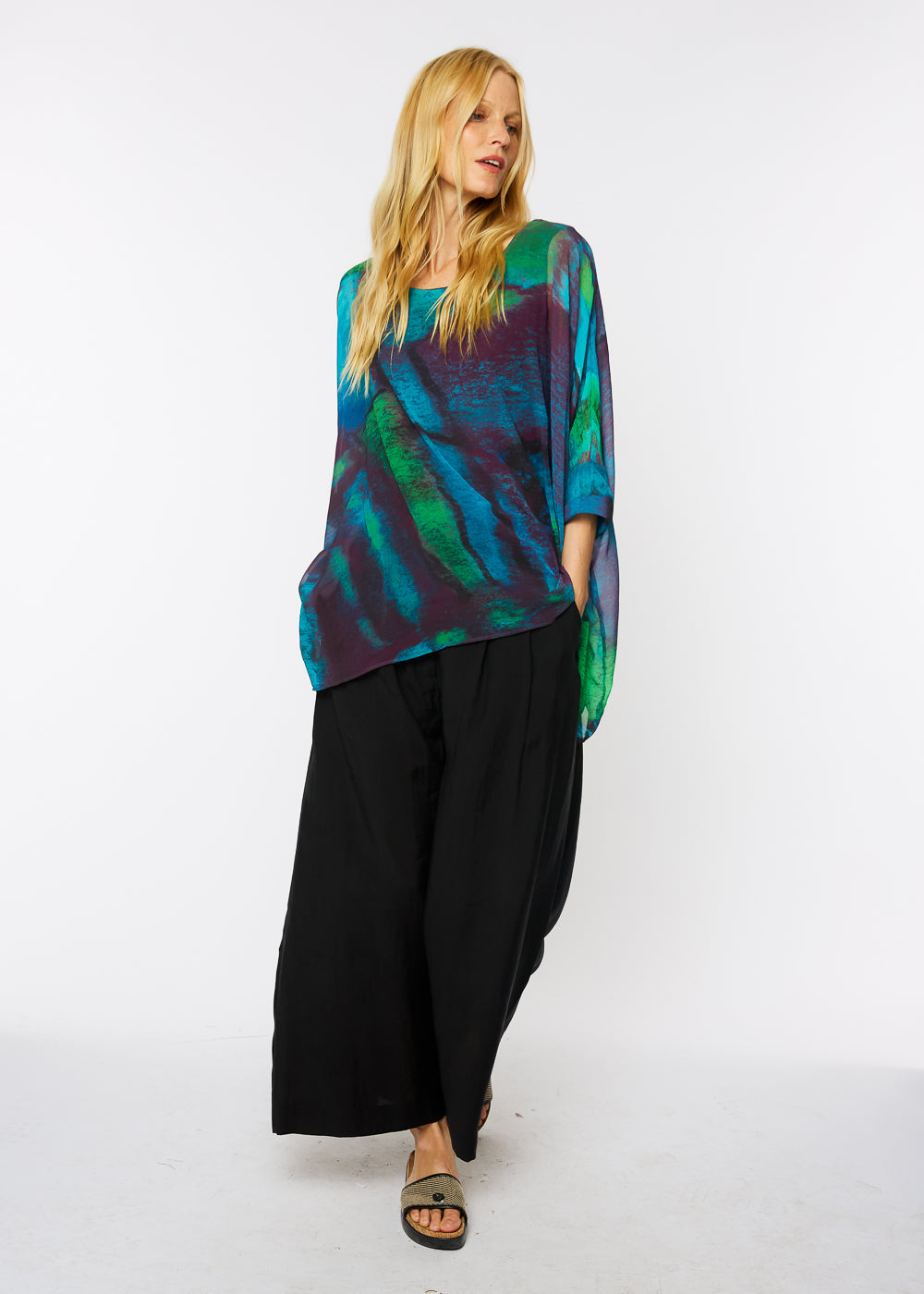 Capri Poncho in Blue Lagoon