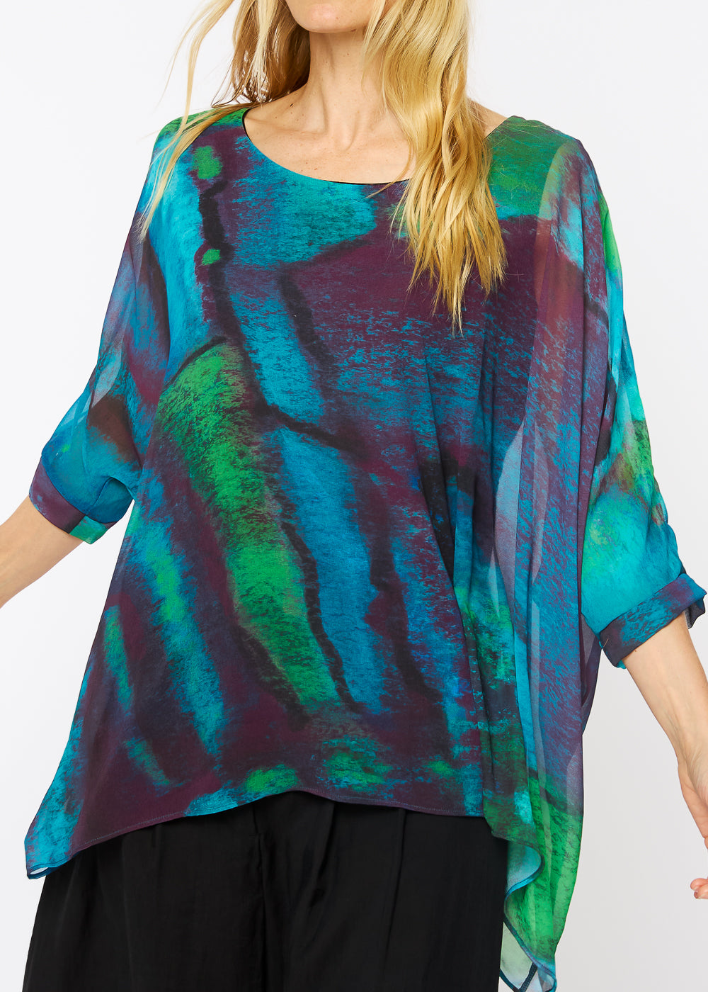 Capri Poncho in Blue Lagoon