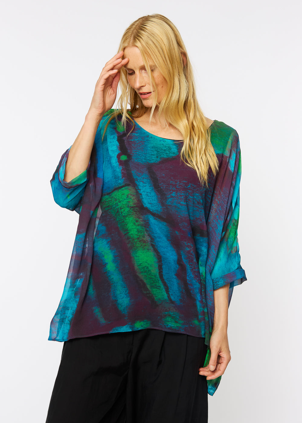 Capri Poncho in Blue Lagoon