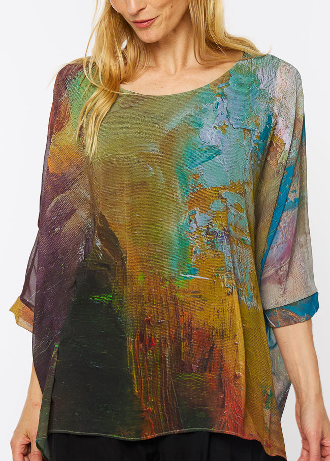 Capri Poncho in Sequoia