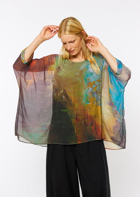 Capri Poncho in Sequoia