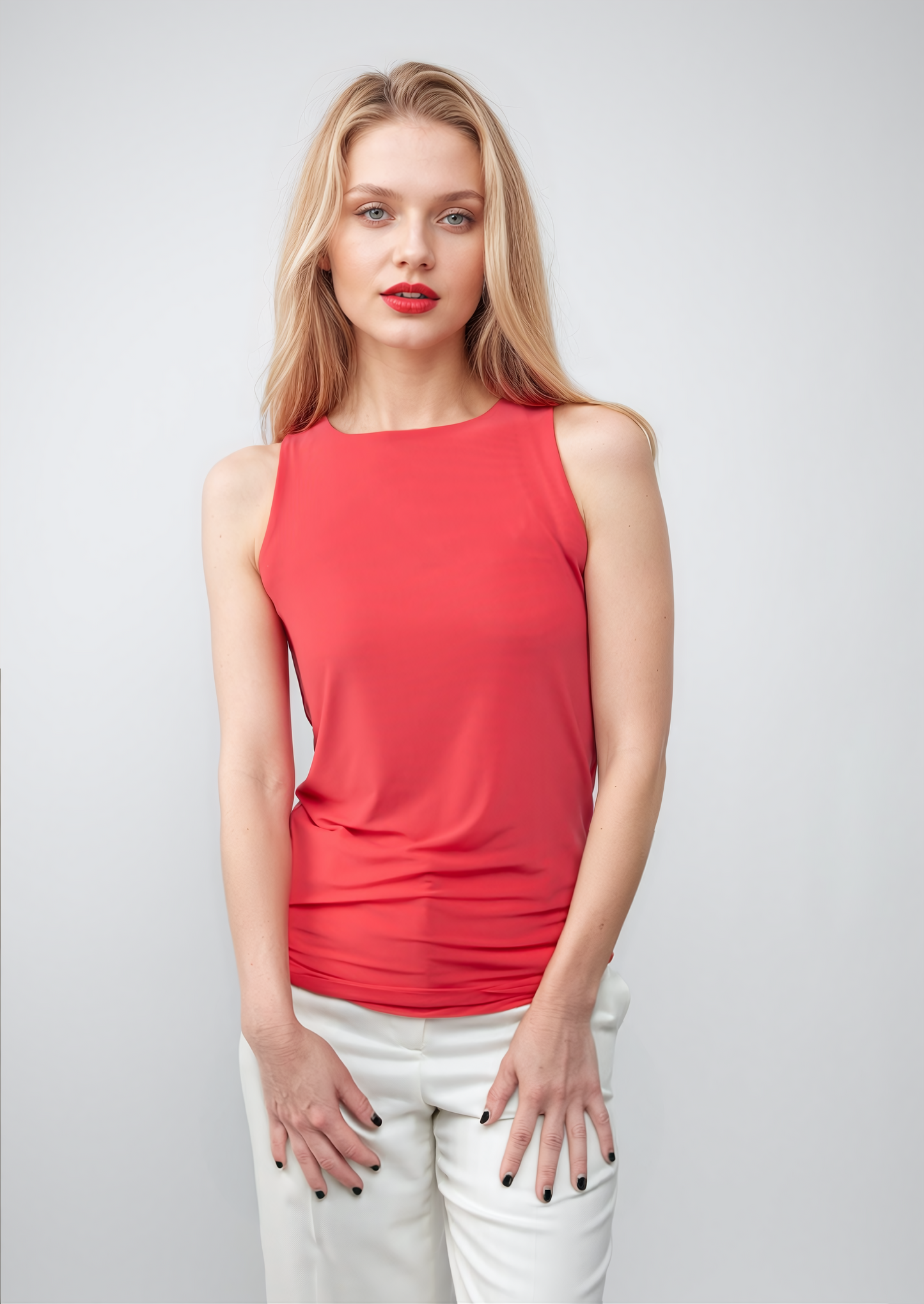 Florence Solid Double Sheer Tank Top