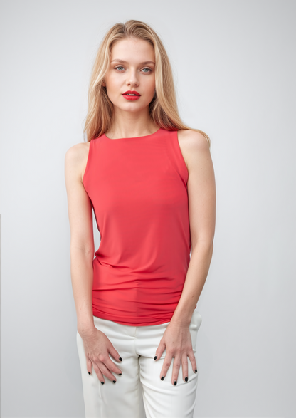 Florence Solid Double Sheer Tank Top