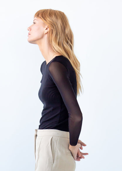 Florence Solid Double Sheer Top