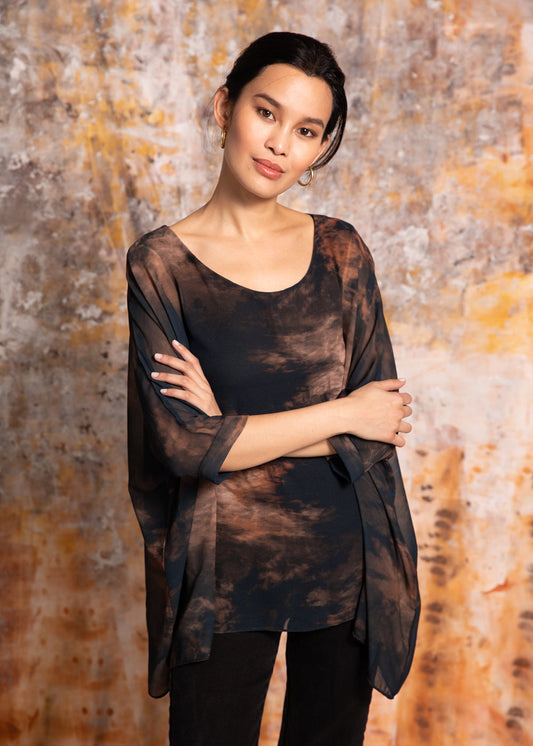 Capri Poncho in Velvet Dye Earth - In Stock