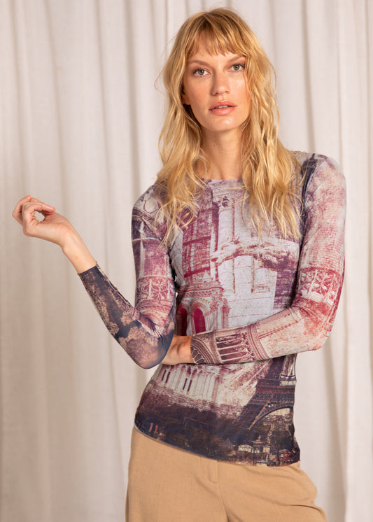 Paris Je T'aime - Florence Double Sheer Top