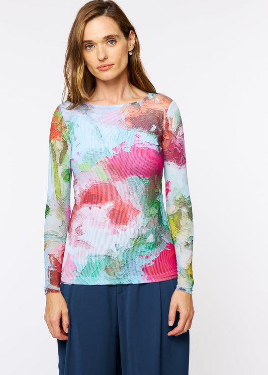 Botanical Blur - Florence Double Sheer Top - In Stock