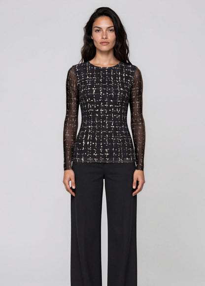 Tweed Texture - Florence Double Sheer Top