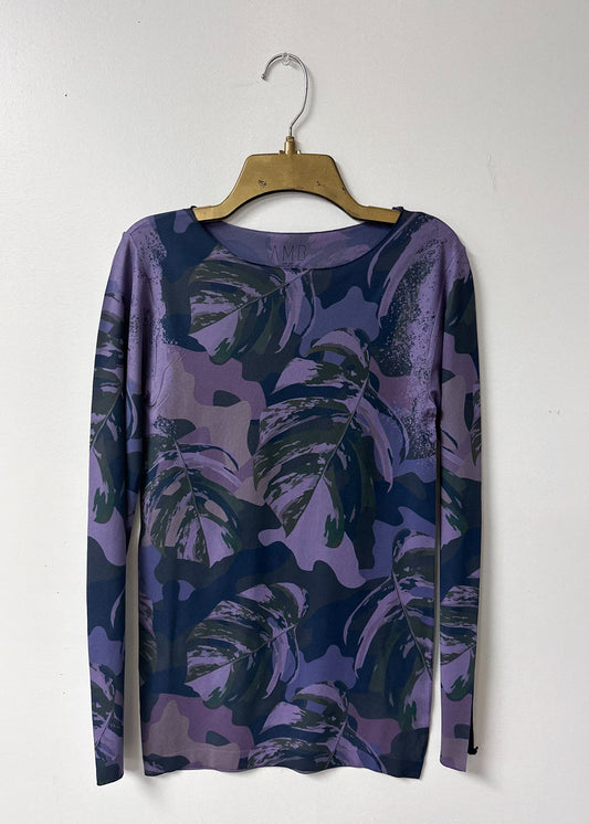 Jungle Camo Second Skin Raw Edge Top - In Stock