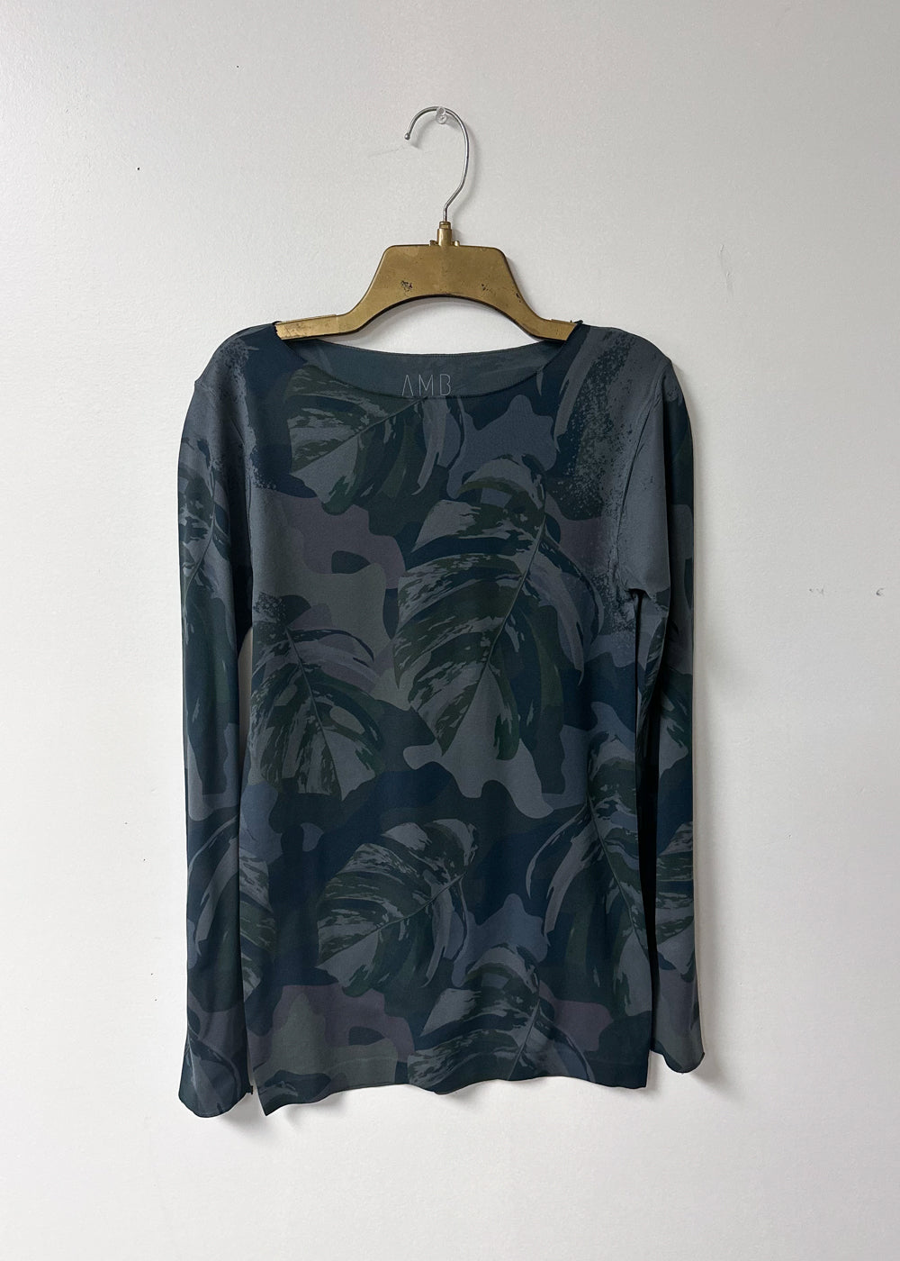 Jungle Camo Second Skin Raw Edge Top