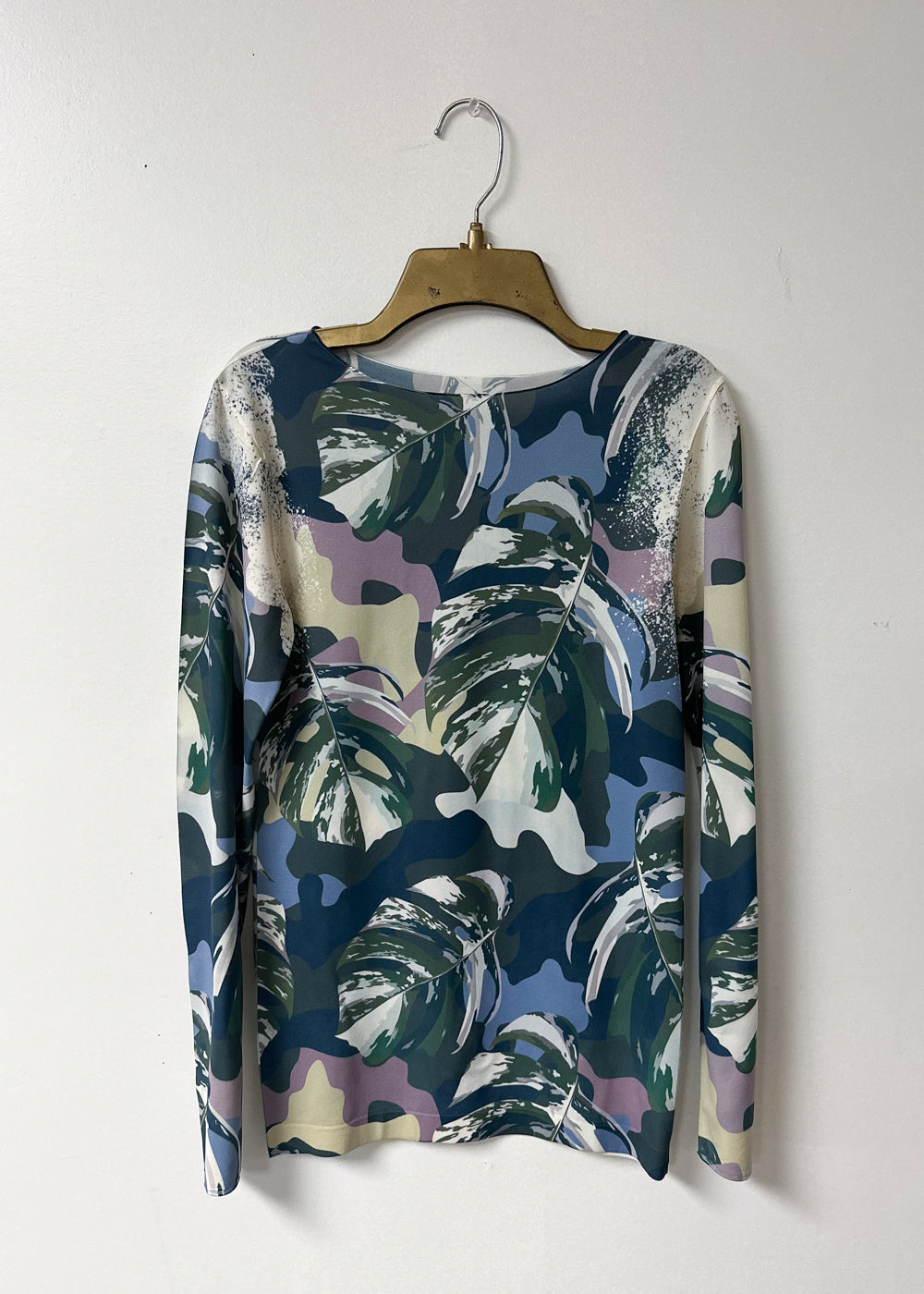 Jungle Camo Second Skin Raw Edge Top