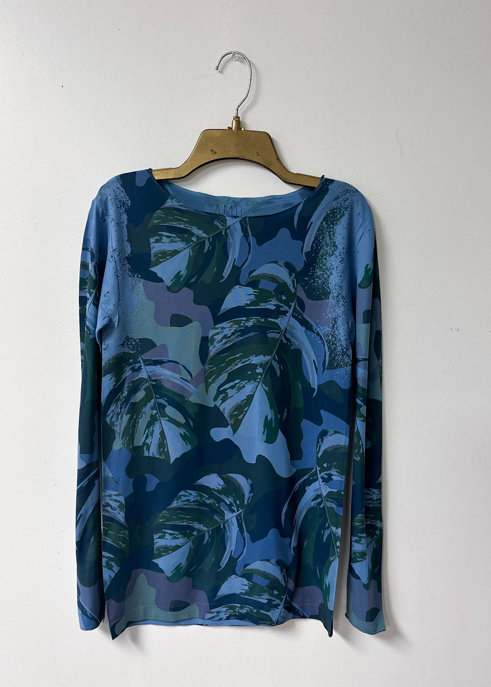 Jungle Camo Second Skin Raw Edge Top