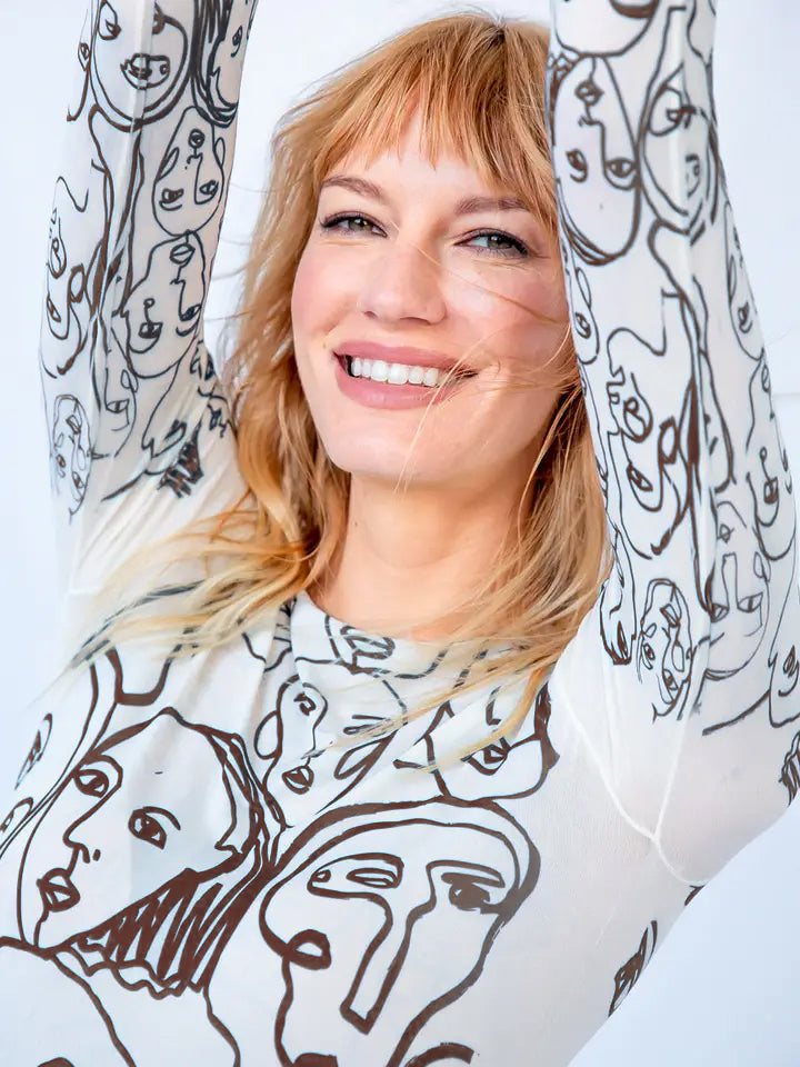 Line Faces Raw Edge Second Skin Top