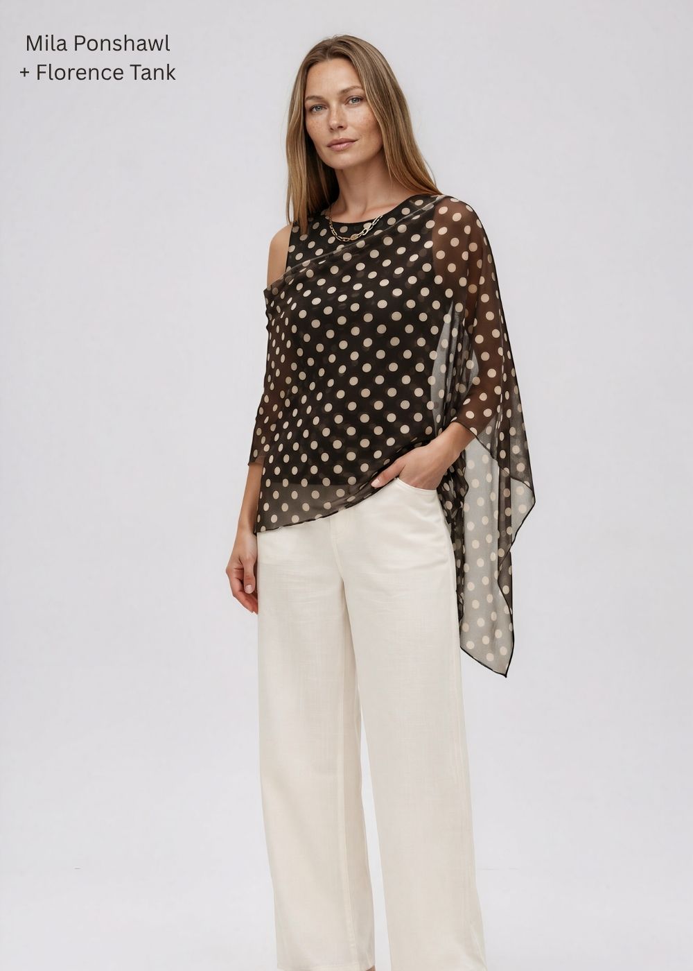 Mila Ponshawl in Polka Dot on Black