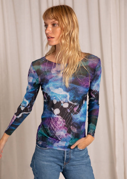 Lucid Dream Blue - NudiTee Sheer Top - In Stock