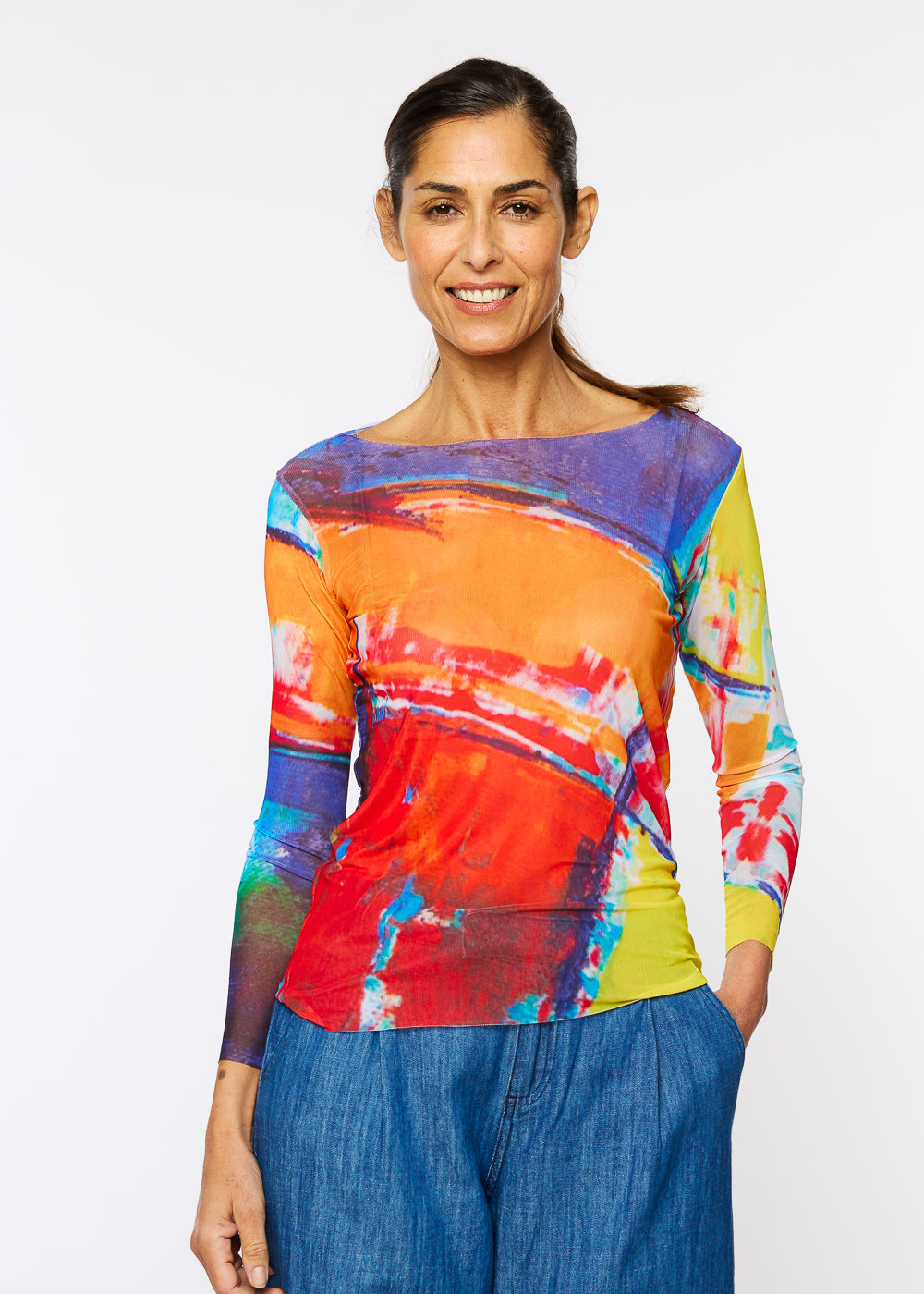 Color Block - NudiTee Sheer Top