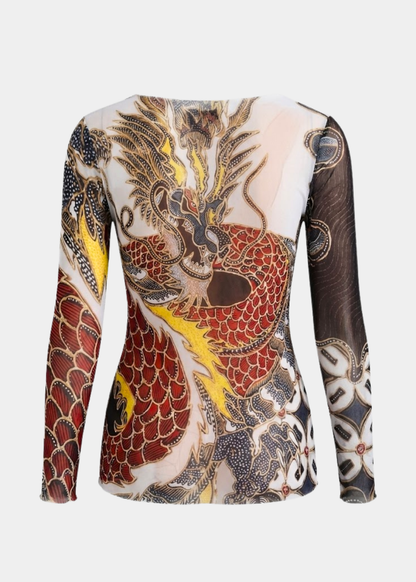 Dragon Feast - NudiTee Sheer Top
