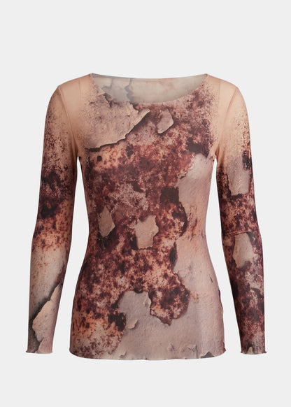 Ember Rust - Nudi Ink Mesh Top