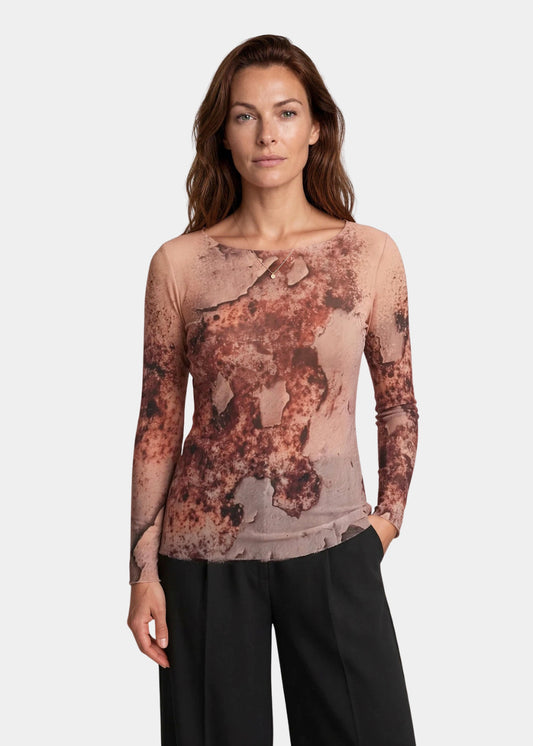 Ember Rust - Nudi Ink Mesh Top
