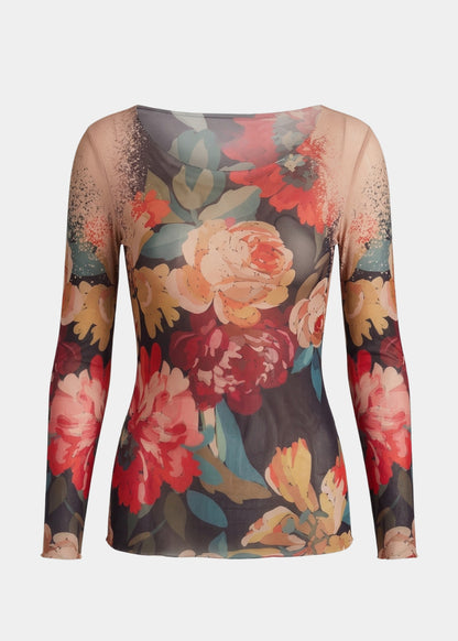 Dutch Floral - Nudi Ink Mesh Top
