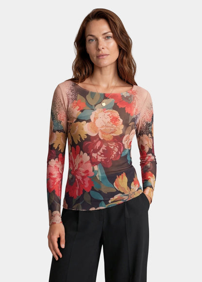 Dutch Floral - Nudi Ink Mesh Top