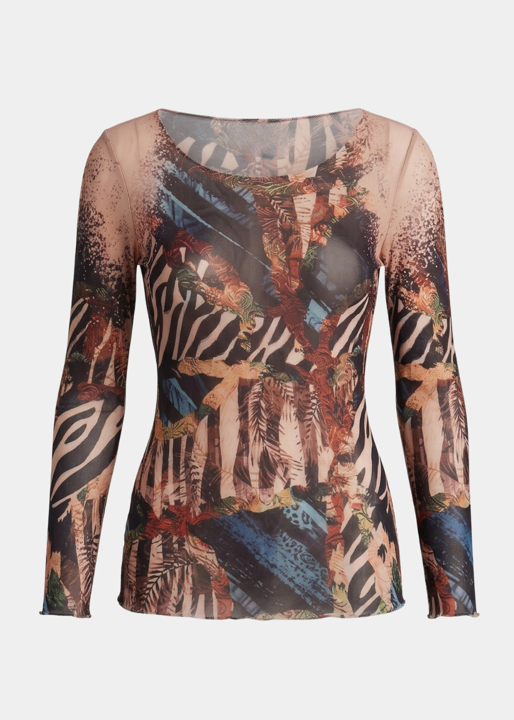 Jungle Code - Nudi Ink Mesh Top