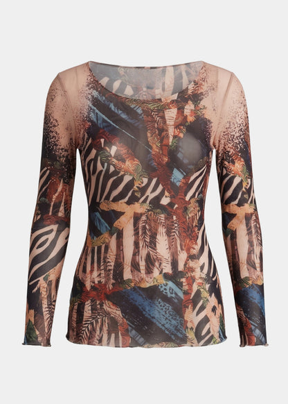 Jungle Code - Nudi Ink Mesh Top