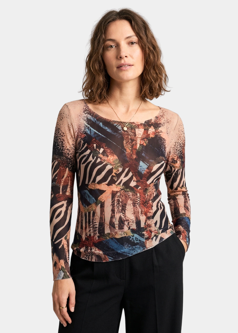 Jungle Code - Nudi Ink Mesh Top