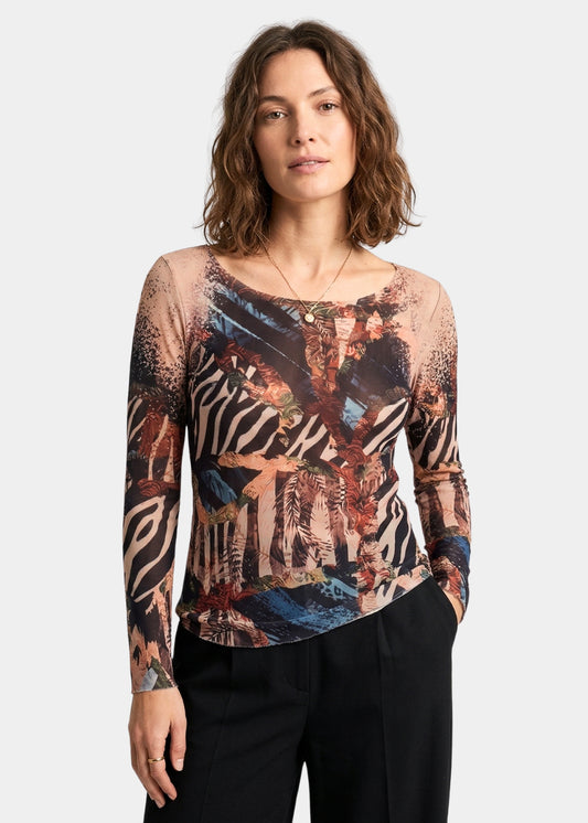 Jungle Code - Nudi Ink Mesh Top