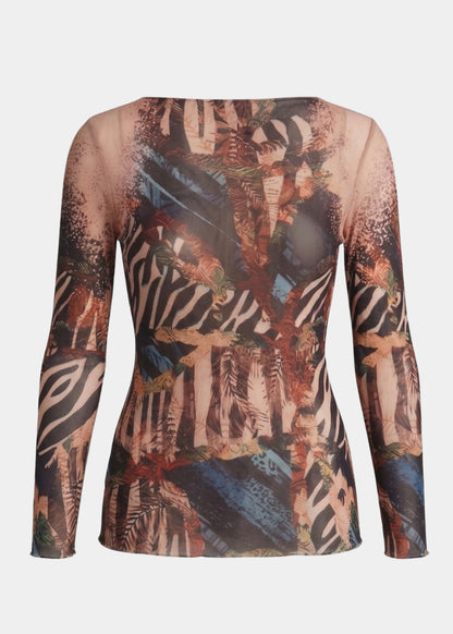 Jungle Code - Nudi Ink Mesh Top
