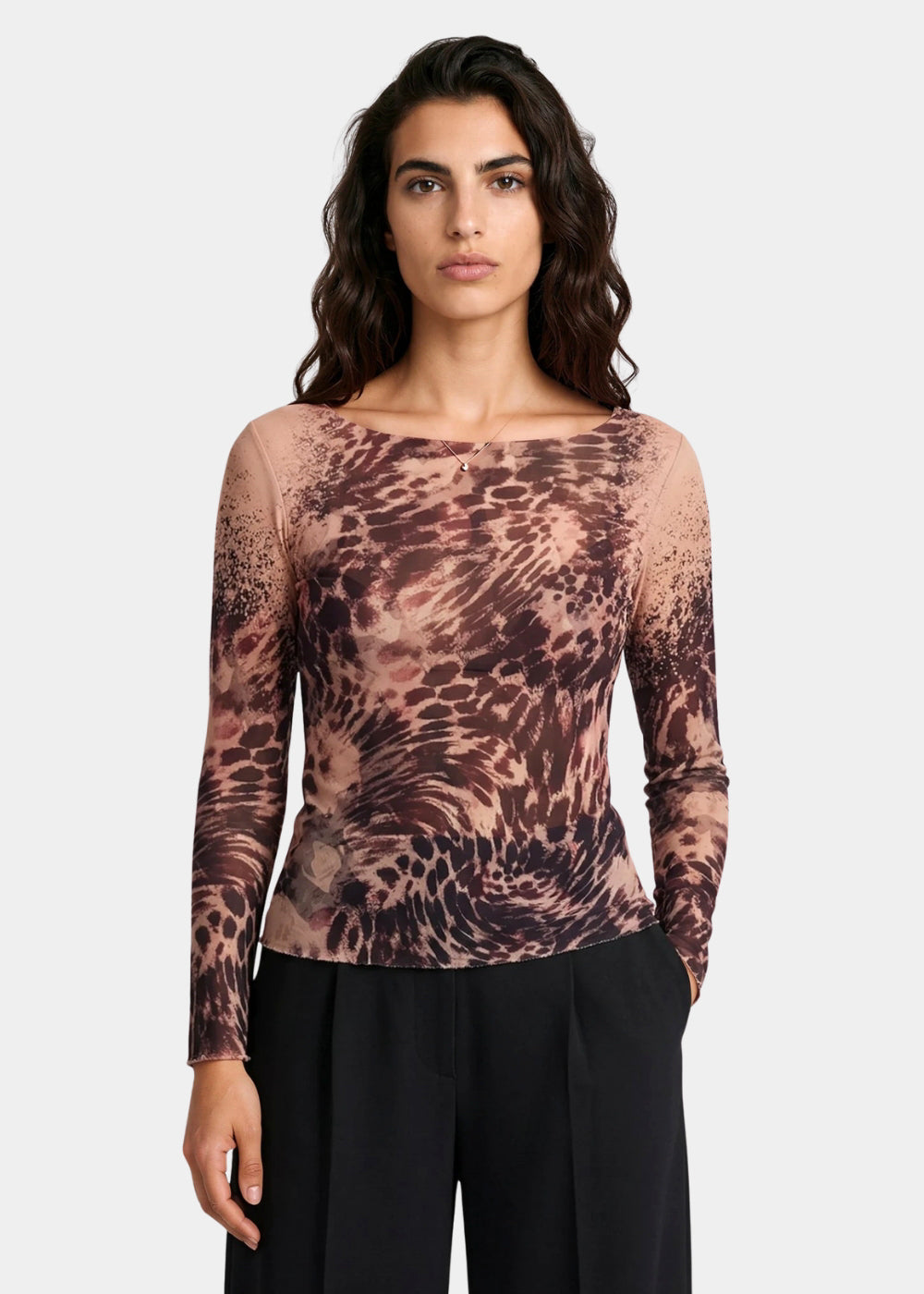 Wild Motion - Nudi Ink Mesh Top