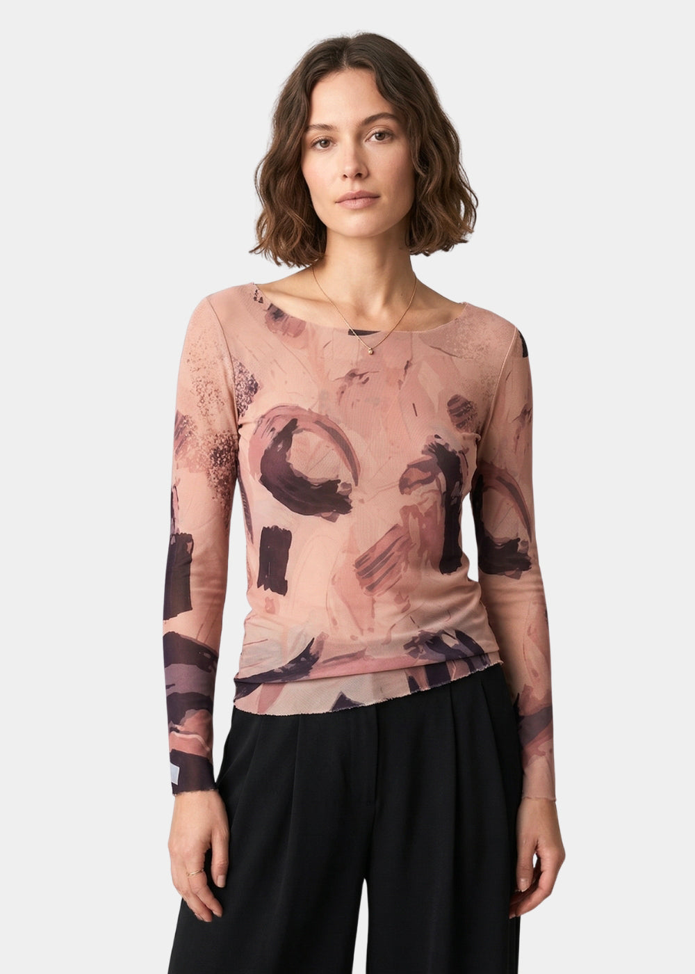 Curio - Nudi Ink Mesh Top