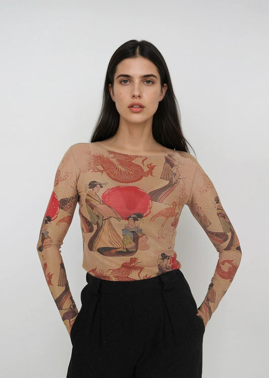 Nudi Ink Mesh Top