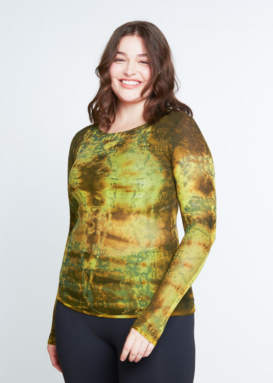 Hidden Marble Raw Edge Second Skin Top   - In Stock