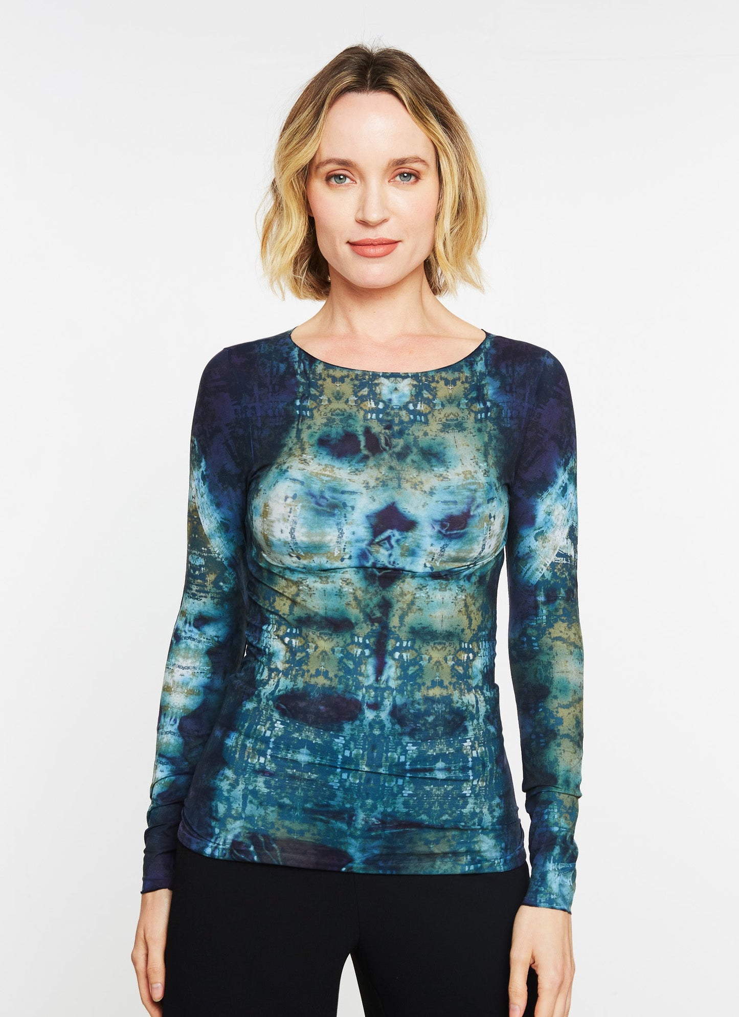 Hidden Marble Raw Edge Second Skin Top   - In Stock