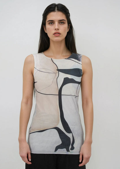 Florence Double Sheer Tank Top - Prints