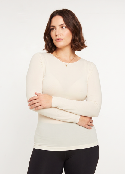 Solid Raw Edge Second Skin Top (Size 2)
