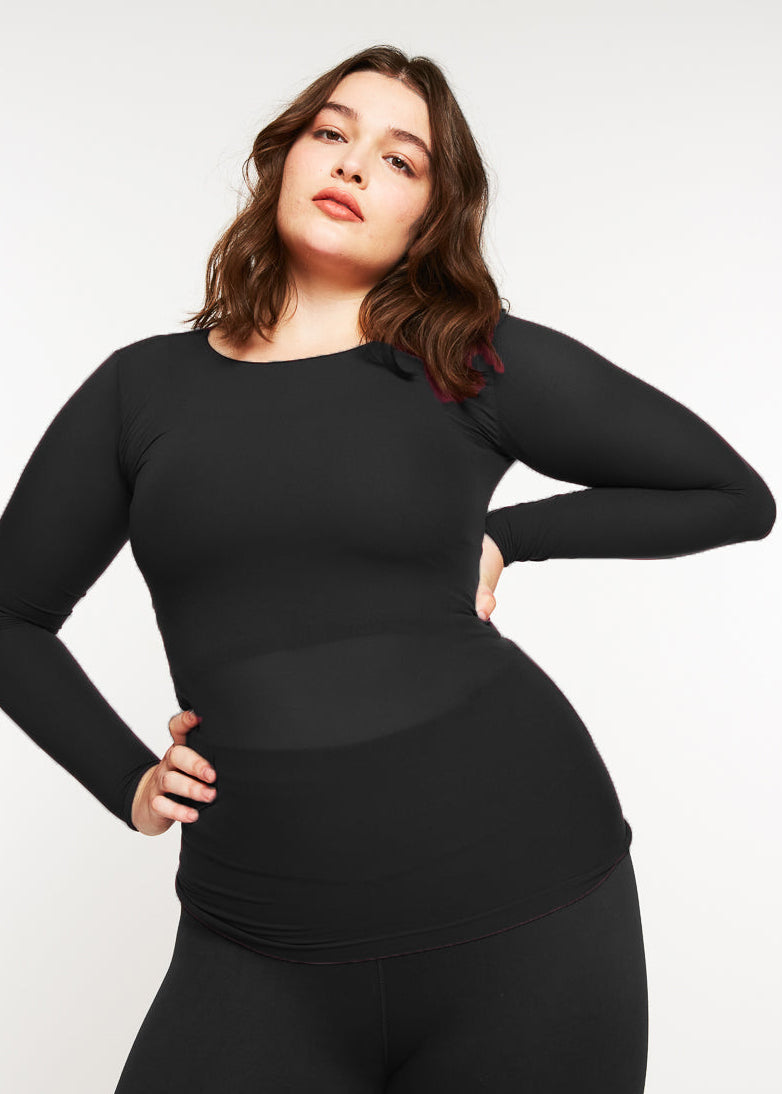 Solid Raw Edge Second Skin Top (Size 2)
