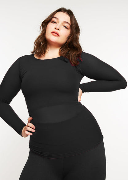 Solid Raw Edge Second Skin Top (Size 2)