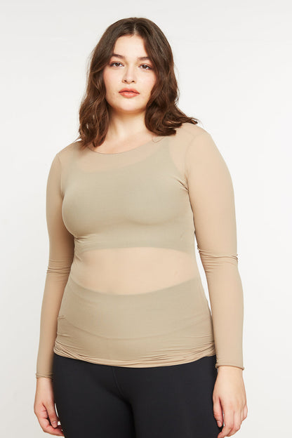 Solid Raw Edge Second Skin Top (Size 2)