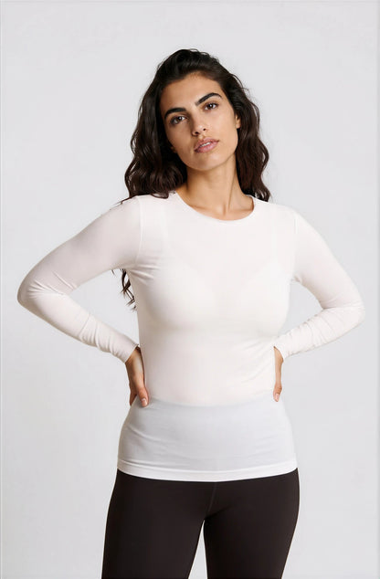 Solid Raw Edge Second Skin Top (Size 2)